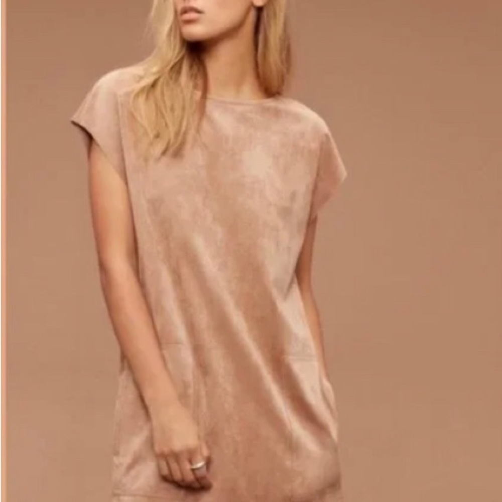 Wilfred Free Oversized Faux Sued Nori Tunic Dress, Size XXS